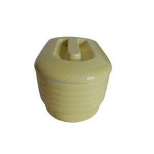 Vintage Hall China Co Westinghouse Bright Yellow Refrigerator Dish Art Deco